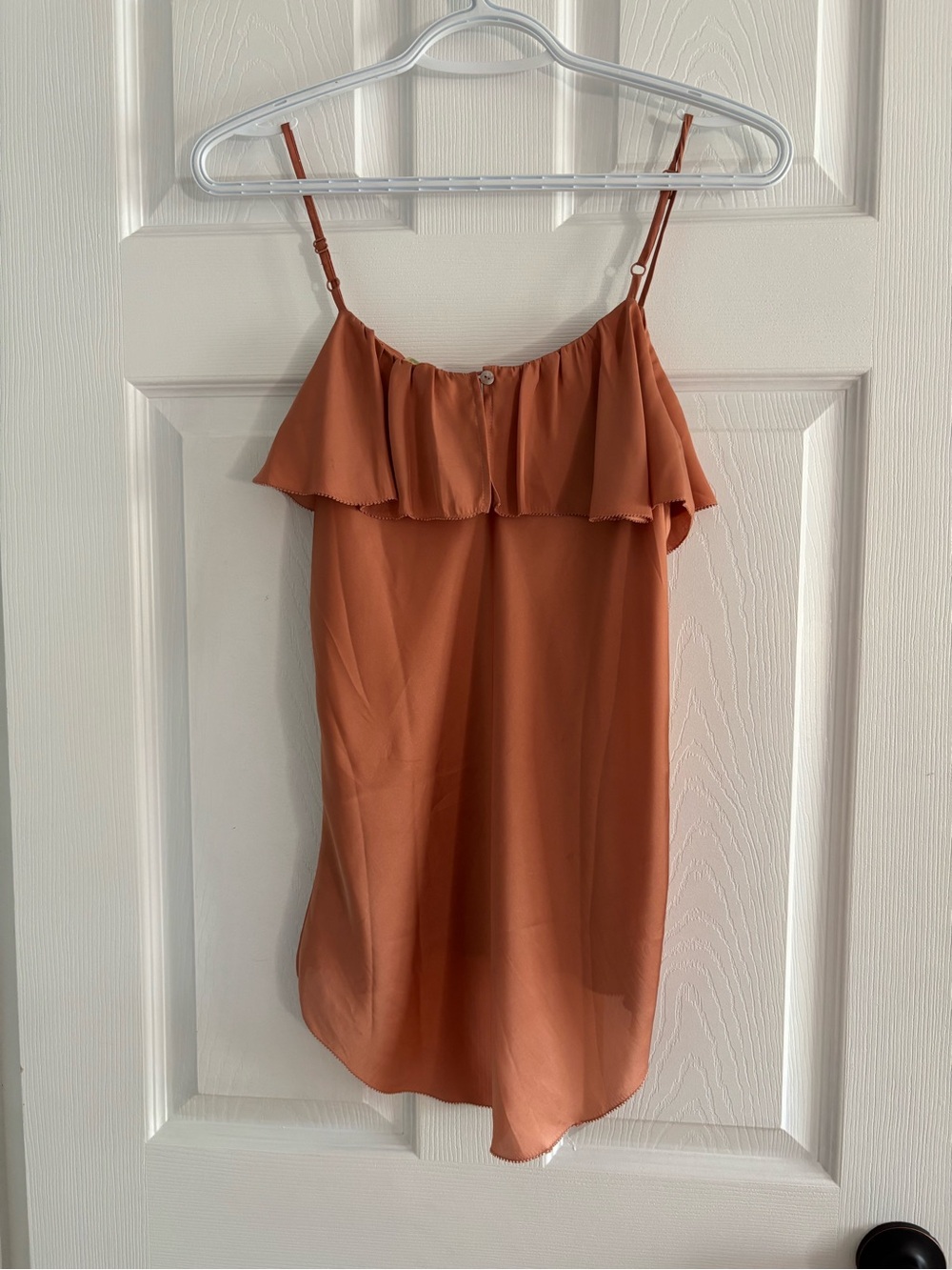 Womens Ruffle Cami Tank Top - Rust - Picture 3 of 3